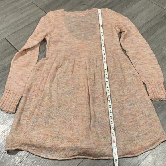 Sleeping on Snow Anthro. Wool Blend Long Lt. Weight Multicolor Cardigan Sweater - Picture 9 of 10